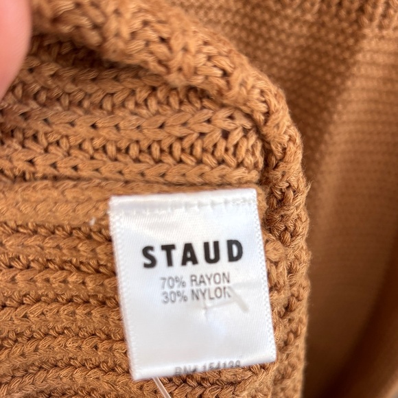 Staud Knit Marylebone Chic Long Sleeve Tan Knit Dress sz XS - Picture 9 of 10